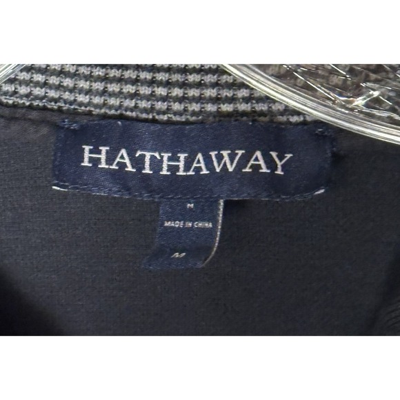 Hathaway Sweater Men's M Mock Neck Black Knit Long Sleeve Quarter Snap - Picture 3 of 4